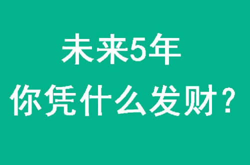 关于“未来5年你凭什么发财” 的一些思考 创业 经验心得 第1张